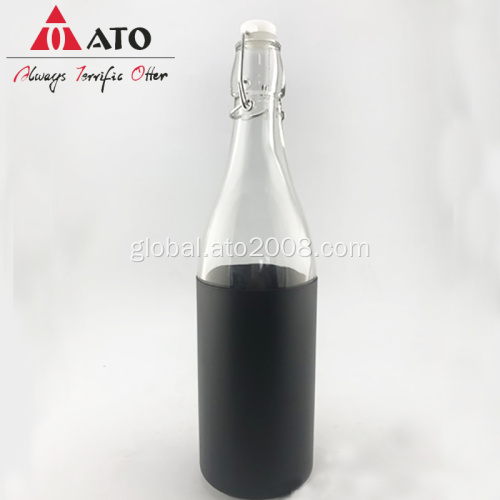 glass water bottle jar Glass Bottle With Buckle Lid Manufactory